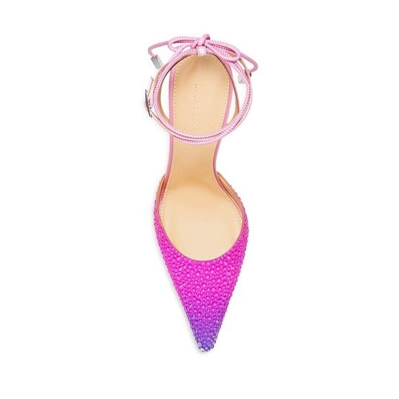 NIB Mach & Mach Crystalized Satin High Heel Pumps in Galactic Pink Size 37 - Picture 3 of 7